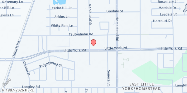 Map showing Launch Point CDC, Inc. at 5807 Little York Rd., Houston, TX