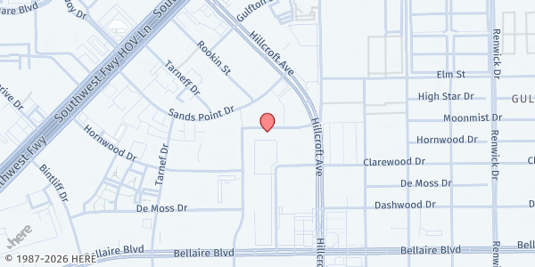 Map showing Legacy Community Health - Southwest Clinic at 6441 High Star, Houston, TX