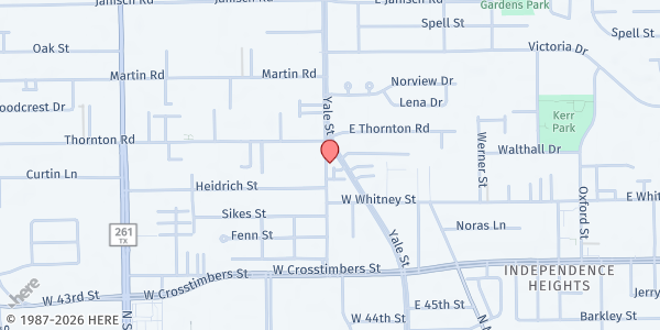 Map showing Life Center Houston at 4516 Old Yale St., Houston, TX