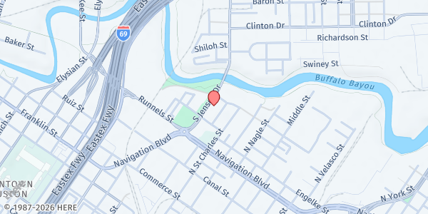 Map showing Martha's Kitchen at 322 S. Jensen Dr., Houston, TX
