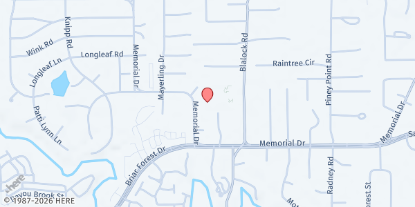 Map showing Memorial Drive Presbyterian Church - Community Life Center at 11612 Memorial Dr., Houston, TX