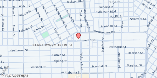 Map showing Montrose Street Reach at 1110 Lovett Blvd., Houston, TX
