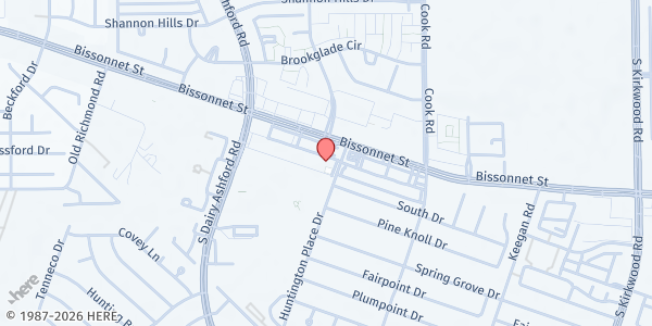 Map showing My Brother's Keeper Outreach Center at 12621 Bissonnet St, Houston, TX