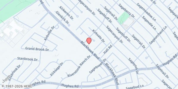 Map showing New Covenant Christian Church at 10603 Blackhawk Blvd., Houston, TX