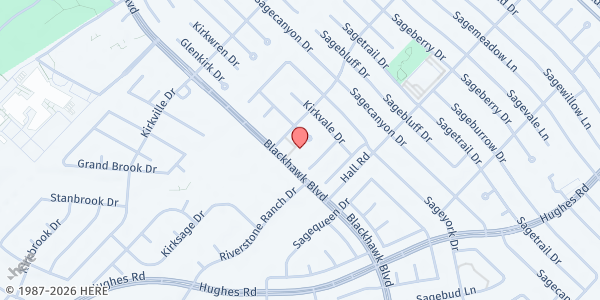 Map showing New Covenant Christian Church at 10603 Blackhawk Blvd, Houston, TX