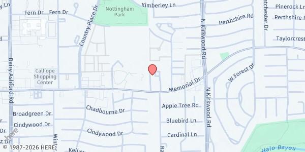 Map showing OpenDoor Houston Food Distribution - Memorial Drive at 14200 Memorial Dr., Houston, TX