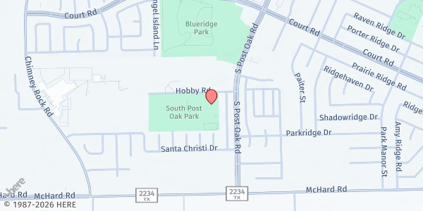 Map showing Pinnacle Senior Center at 5525 Hobby Rd. Bldg. C, Houston, TX
