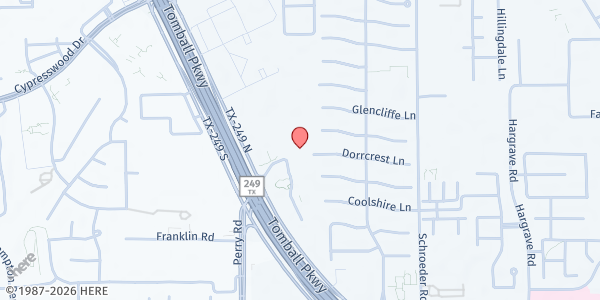 Map showing Prince of Peace Catholic Church at 19222 TX-249, Houston, TX