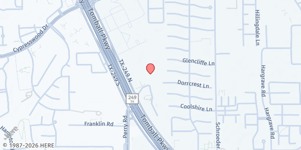 Map showing Prince of Peace Catholic Church at 19222 TX-249, Houston, TX