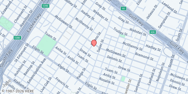 Map showing Project Restoration Outreach Ministries at 2804 McGowen St., Houston, TX