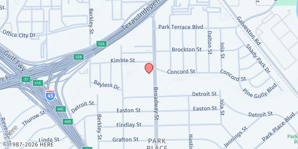 Map showing Raul Yzaguirre School For Success at 2950 Broadway Street, Houston, TX