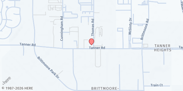 Map showing San Romero Episcopal Church at 5705 Thomas Rd., Houston, TX