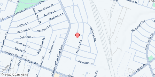 Map showing Shrine Houston at 5309 Martin Luther King Blvd., Houston, TX