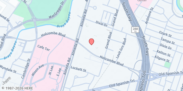 Map showing Society of St. Vincent de Paul Archdiocese of Galveston-Houston - Houston at 2403 Holcombe Blvd., Houston, TX