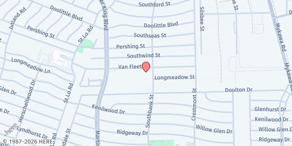 Map showing South Park Baptist Church at 5830 Van Fleet St., Houston, TX