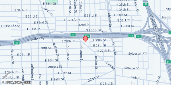 Map showing St. Anne De Beaupre Parish at 2810 Link Rd., Houston, TX