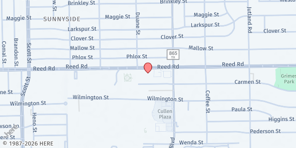 Map showing St. Francis Xavier Catholic Church - St. Vincent de Paul at 4600 Reed Rd., Houston, TX