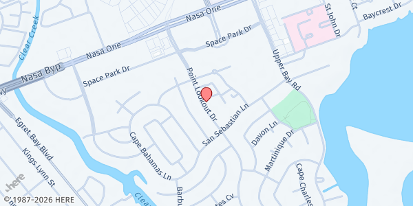 Map showing St. Paul The Apostle Catholic Church at 18223 Point Lookout Dr, Houston, TX