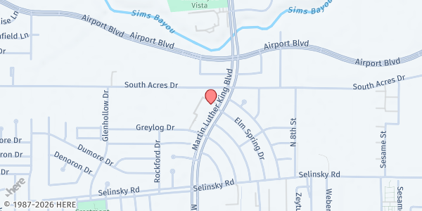 Map showing St. Philip Neri Catholic Church at 10960 Martin Luther King Blvd, Houston, TX