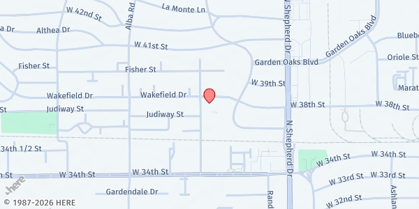 Map showing St. Rose of Lima Catholic Community Food Pantry at 3600 Brinkman St., Houston, TX
