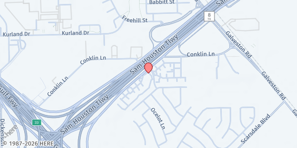 Map showing Tarrington Court Apartments at 10603 Southdown Trace Trl, Houston, TX