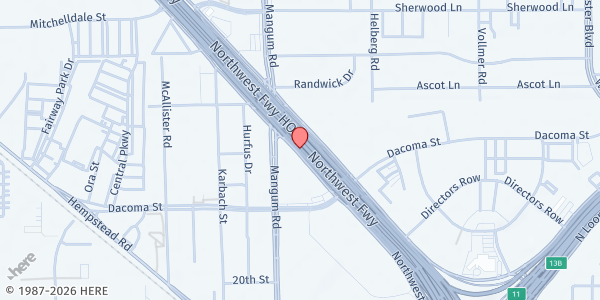 Map showing The Church Without Walls at 5314 Bingle Rd, Houston, TX