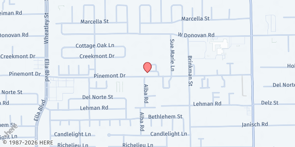 Map showing The Community of Faith Church at 1024 Pinemont Dr. #100, Houston, TX