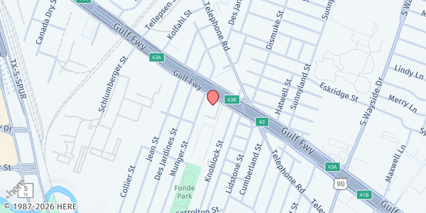 Map showing The Orange Show at 5328 Gulf Fwy., Houston, TX