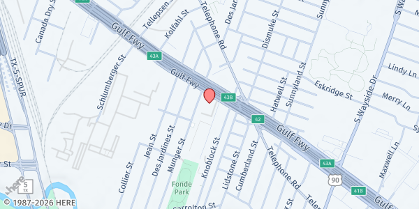 Map showing The Orange Show Lot at 5328 Gulf Fwy., Houston, TX