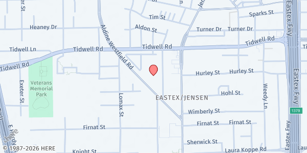 Map showing The Salvation Army - Aldine Westfield at 2600 Aldine Westfield Rd., Houston, TX