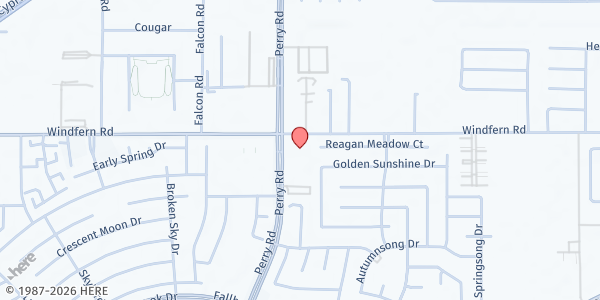 Map showing The Salvation Army - Houston Northwest Corps Community Center at 12507 Windfern Rd., Houston, TX