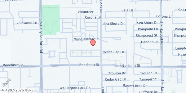 Map showing The Salvation Army International - Houston at 7920 Cook Rd., Houston, TX