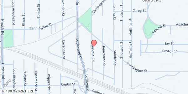 Map showing Trinity Gardens First Baptist Church at 6610 Wileyvale Rd., Houston, TX