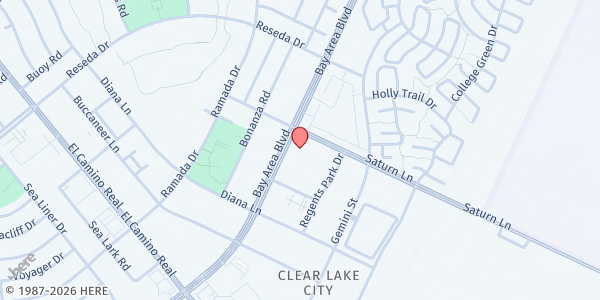 Map showing United Way (Bay Area Center Campus) at 1300 Bay Area Blvd, Houston, TX