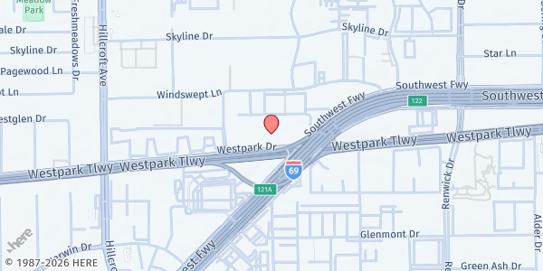 Map showing We Care, Inc. at 6220 Westpark Dr., Houston, TX