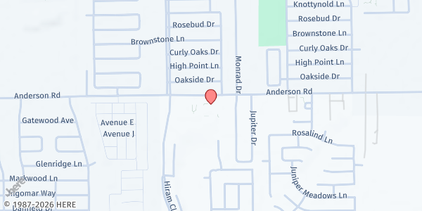 Map showing YES Prep Southwest Secondary School at 4411 Anderson Rd., Houston, TX