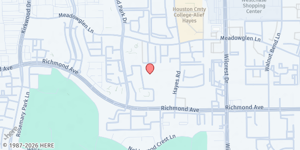 Map showing YMCA International Services - Hayes Rd at 3110 Hayes Rd., Houston, TX