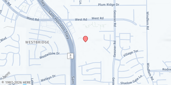 Map showing You Belong Food Pantry at First Metropolitan Church at 8870 W. Sam Houston Pkwy. N., Houston, TX