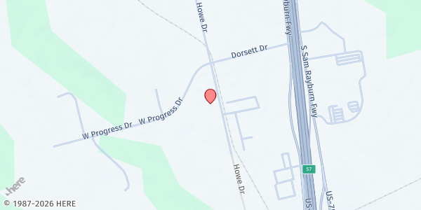 Map showing Howe Methodist Church at 810 N. Denny St., Howe, TX