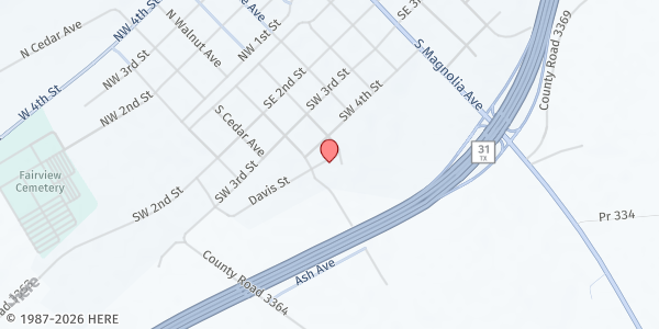 Map showing Macedonia Hubbard Mobile at 501 Davis St, Hubbard, TX