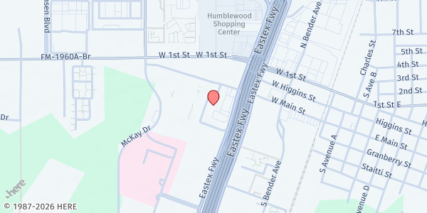 Map showing Azleway Food Pantry at 19333 US-59, Humble, TX
