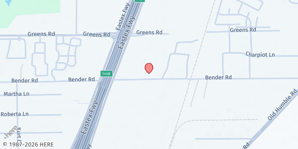 Map showing New Jerusalem Whole Truth Church at 6524 Bender Rd., Humble, TX