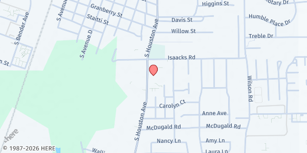 Map showing St. Mary Magdalene Catholic Church at 527 S. Houston Ave., Humble, TX