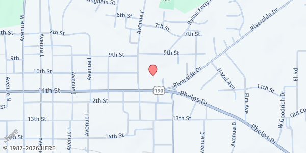 Map showing Good Shepherd Mission at 1005 Martin Luther King Dr, Huntsville, TX