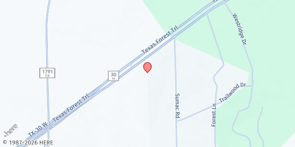 Map showing Huntsville Church of Christ at 3737 SH 30, Huntsville, TX