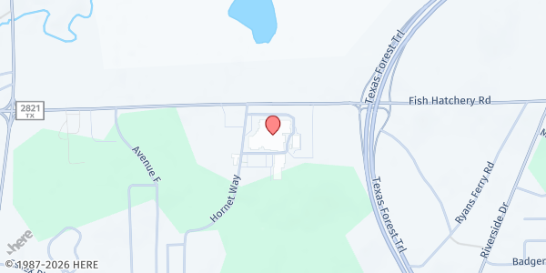 Map showing Huntsville High School at 515 Farm To Market Road 2821 East, Huntsville, TX