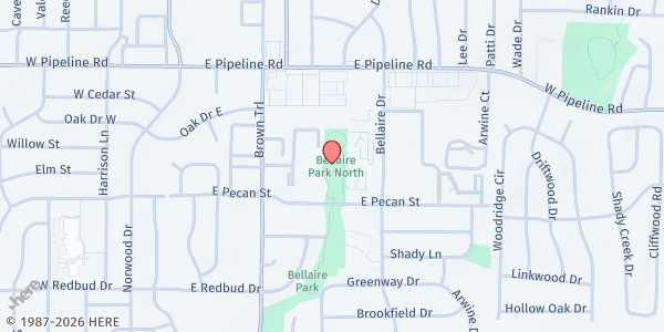 Map showing Bellaire Mobile - Hurst at 501 E. Pecan St., Hurst, TX