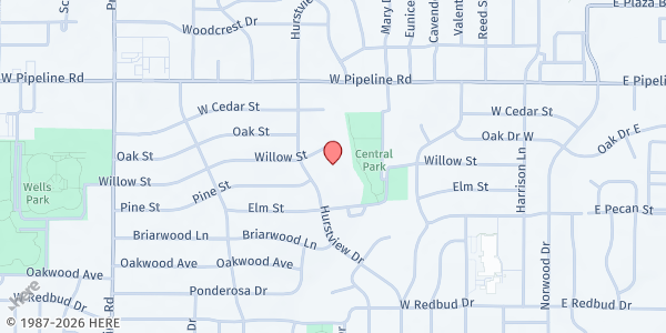 Map showing FUMC-Hurst at 521 W Pipeline Road, Hurst, TX