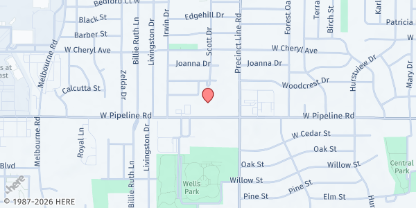 Map showing Hurst Mobile Pantry at 824 W. Pipeline Rd., Hurst, TX