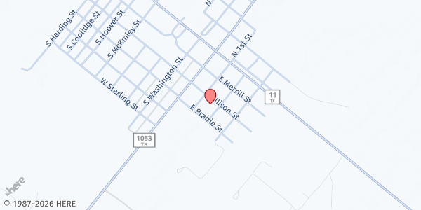 Map showing Imperial Community Center Mobile Pantry at 200 Allison Ave, Imperial, TX